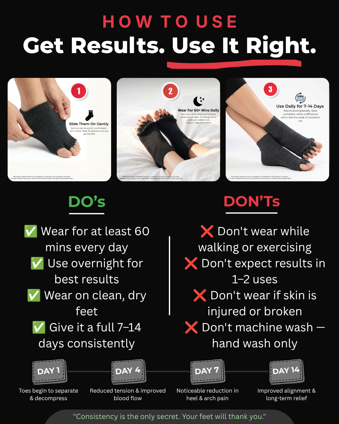 Foot Alignment 5-Toe Separator Orthopedic Cotton Socks for Women & Men